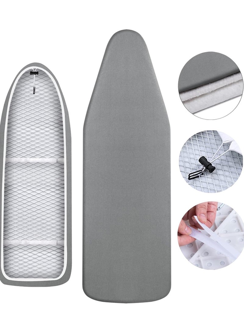 Ironing Board Covers 148x55cm, Extra Large Ironing Board Cover with 100% Cotton Top and Thick Padding, Easy Fit and Scorch Resistant - Image 1