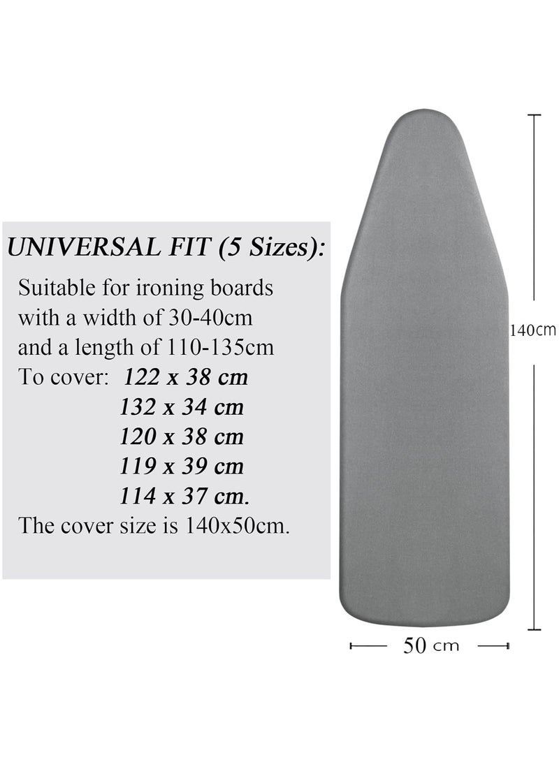 Ironing Board Covers 148x55cm, Extra Large Ironing Board Cover with 100% Cotton Top and Thick Padding, Easy Fit and Scorch Resistant - Image 2