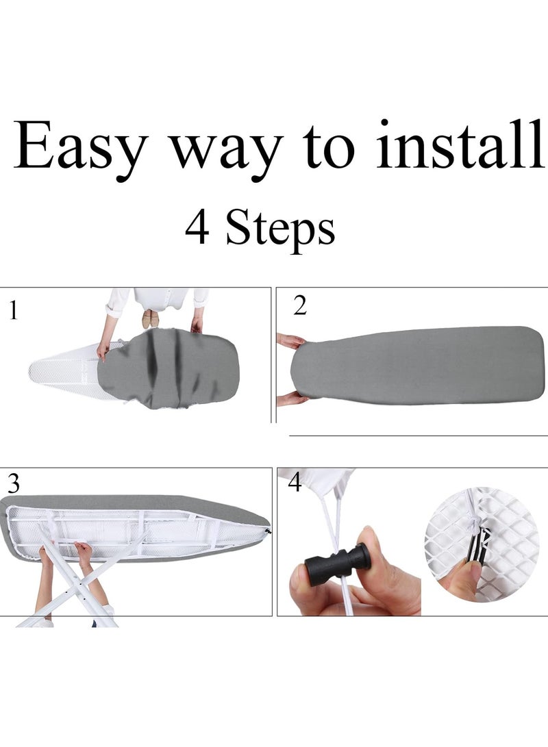 Ironing Board Covers 148x55cm, Extra Large Ironing Board Cover with 100% Cotton Top and Thick Padding, Easy Fit and Scorch Resistant - Image 4
