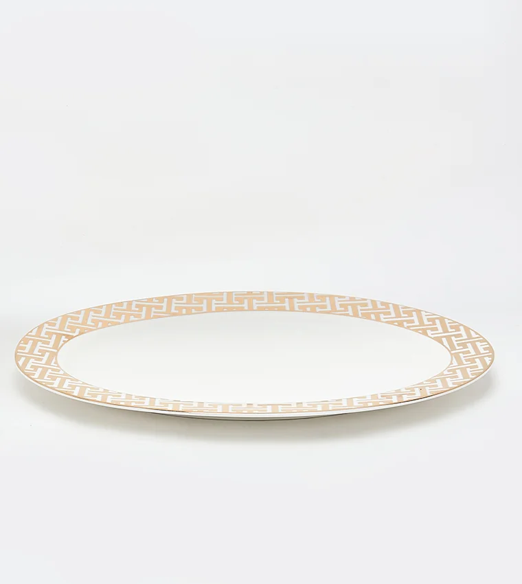 Sur La Table Patterned Platter 35cm White/Gold