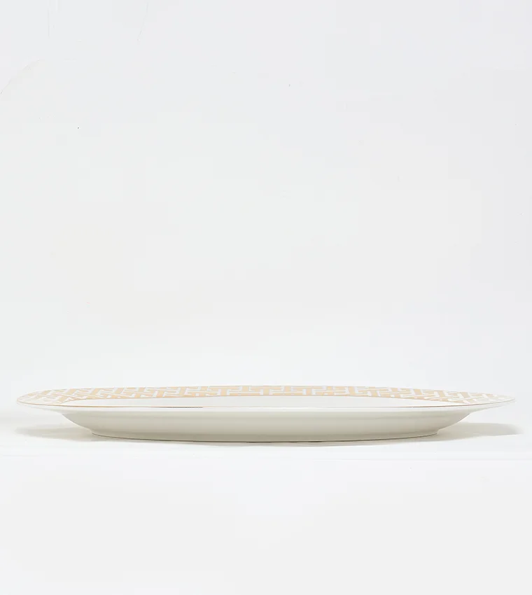 Sur La Table Patterned Platter 35cm White/Gold