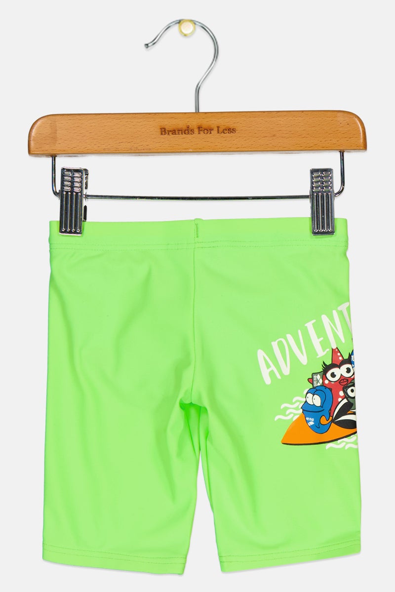 arena شورتات جينز قصيرة مطبوعة للأولاد الصغار، لون ليموني - Image 2