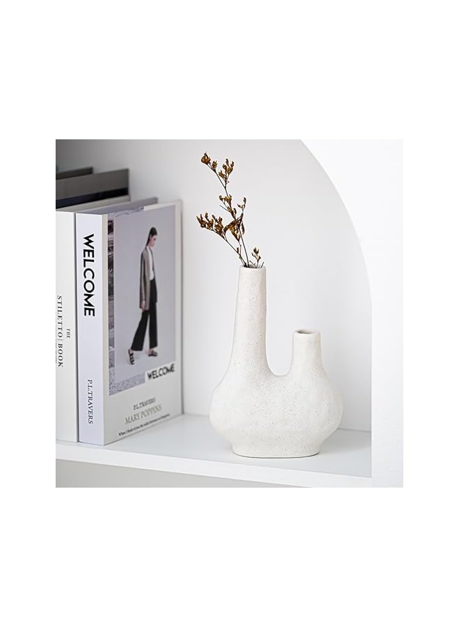 The Bros Hollow Ceramic Vase Set, Modern Vase for Nordic Minimalist Book Style Shelf Decor, Aesthetic Vases for Trendy Home Living Room Entryway Coffee Table Decorative (A) - Image 3