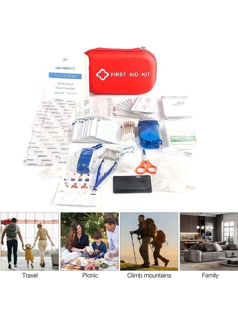 general First Aid Kit Medicine Rescue Bag Medical Kit Survival Emergency Bag Compact First Aid Kit Small Medical Emergency Survival Kit with Storage Bag for Home, Boat, Travel, Family, Car, Office, 177Pcs - Image 2