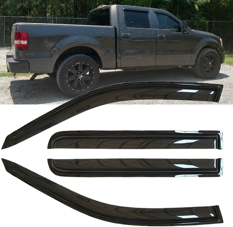 BOOGADEE 4pcs Window Shade Rain Guards Set for Ford F-150 & Lincoln Mark LT - Image 1