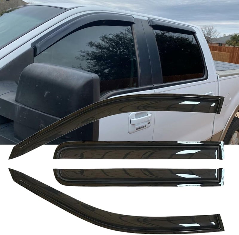 BOOGADEE 4pcs Window Shade Rain Guards Set for Ford F-150 & Lincoln Mark LT - Image 2