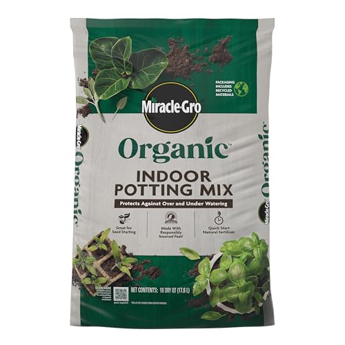 Miracle-Gro Organic Indoor Potting Mix - Protects Against Over and Under Watering, Planting Soil for Indoor Container Plants, Houseplants and Starter Plants, OMRI Listed, 16 qt. - Image 1