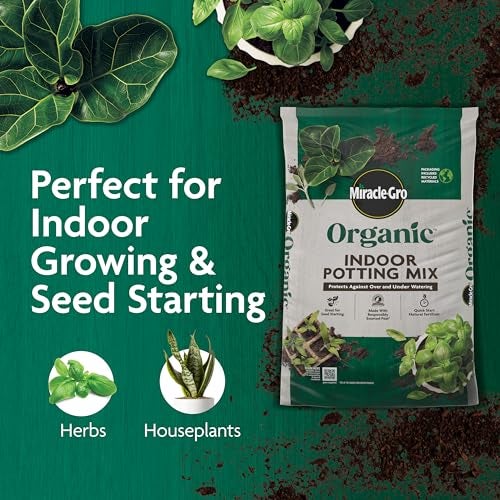 Miracle-Gro Organic Indoor Potting Mix - Protects Against Over and Under Watering, Planting Soil for Indoor Container Plants, Houseplants and Starter Plants, OMRI Listed, 16 qt. - Image 2