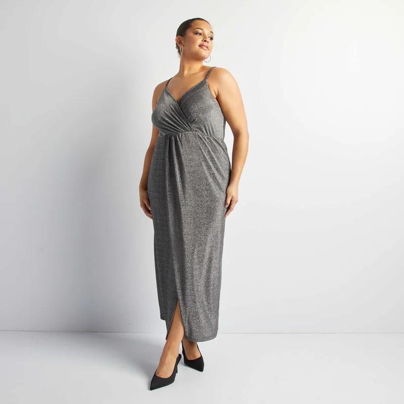 Kiabi Wrap dress made from kiss knit fabric GREY