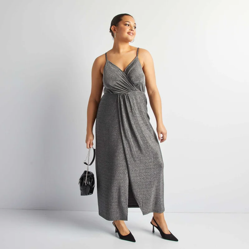 Kiabi Wrap dress made from kiss knit fabric GREY