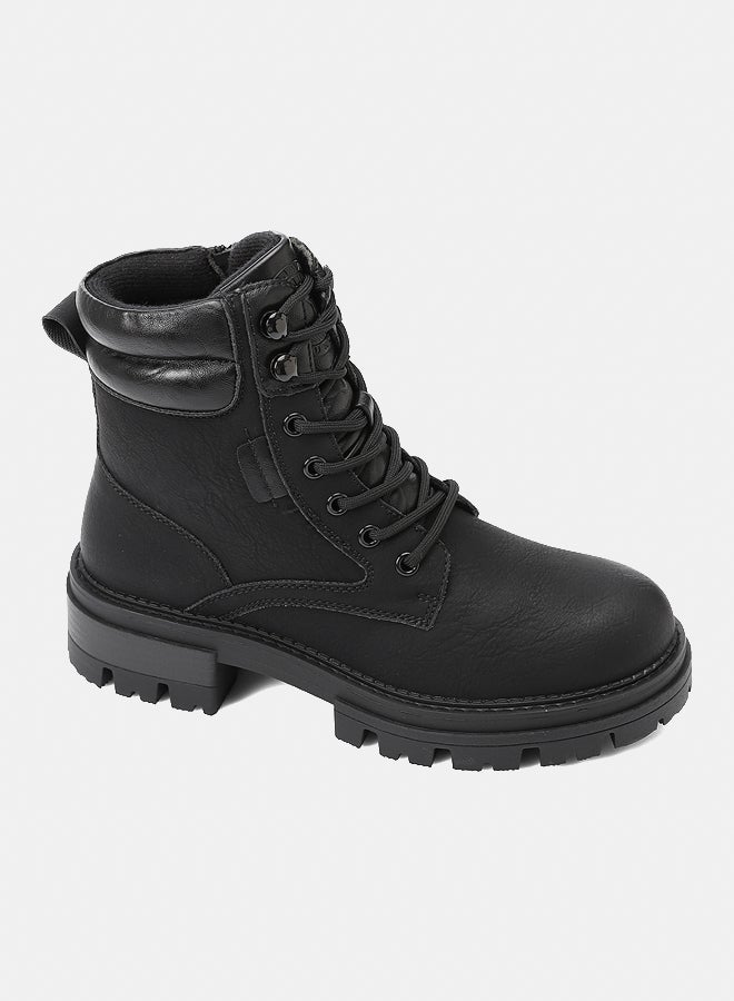 Dejavu Shoes GER-DVTX-019 Speciality Boots With Lace And Zipper Closure - black  For Women - Image 1