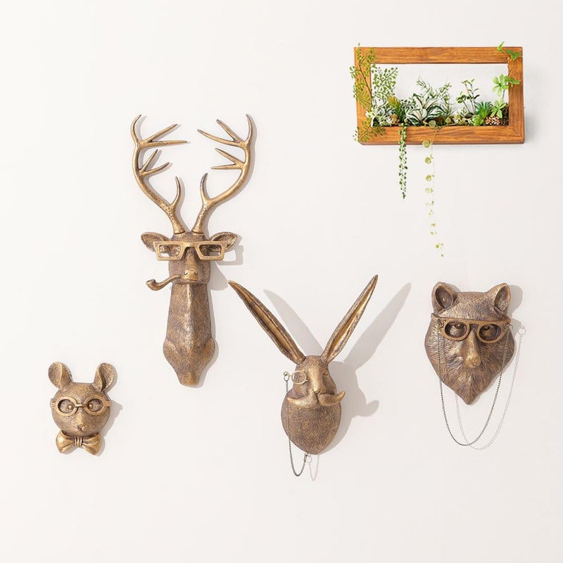 Joogour Head Wall Mount Decor Resin Animal Sculptures Art Deco Wall Hanging Decoration for Living Room Bedroom Officeroom Gift (Fox) - Image 5