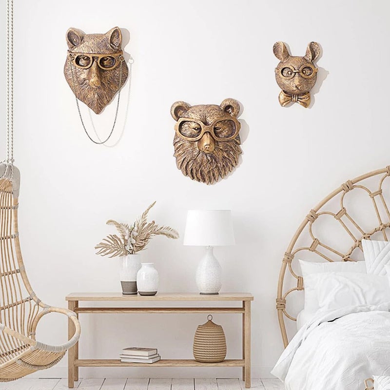 Joogour Head Wall Mount Decor Resin Animal Sculptures Art Deco Wall Hanging Decoration for Living Room Bedroom Officeroom Gift (Fox) - Image 4