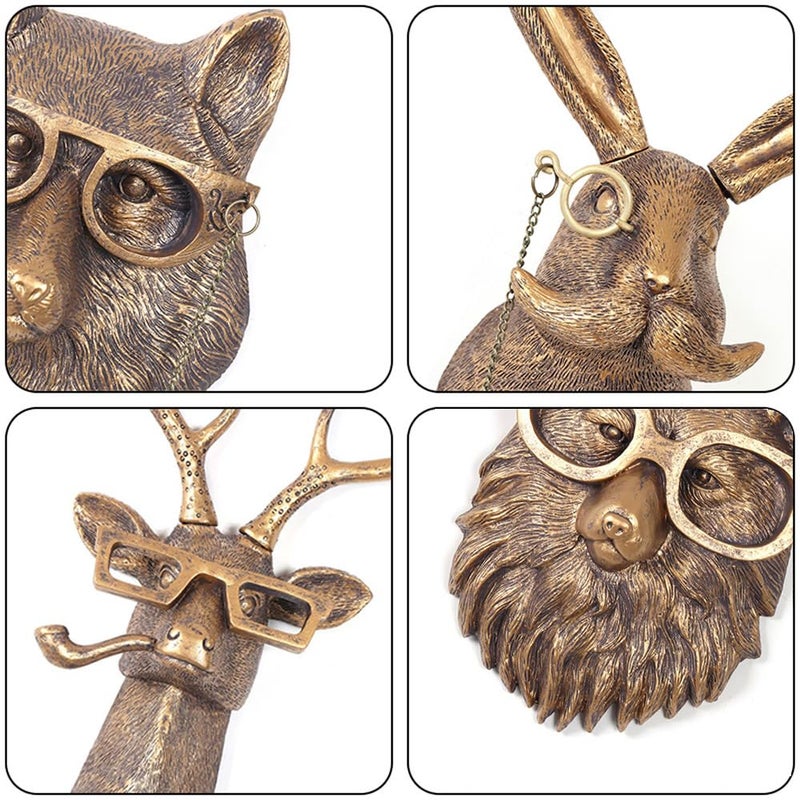 Joogour Head Wall Mount Decor Resin Animal Sculptures Art Deco Wall Hanging Decoration for Living Room Bedroom Officeroom Gift (Fox) - Image 3