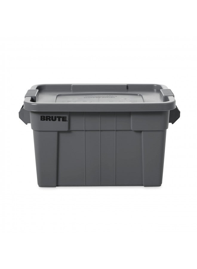 Rubbermaid Rubbermaid Commercial Products Brute Tote Storage Container With Lid, 20- Gallon, Gray (FG9S3100GRAY) Pack of 1  - Image 1