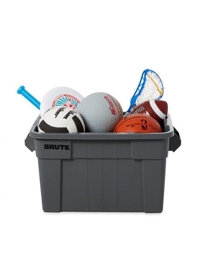 Rubbermaid Rubbermaid Commercial Products Brute Tote Storage Container With Lid, 20- Gallon, Gray (FG9S3100GRAY) Pack of 1  - Image 2