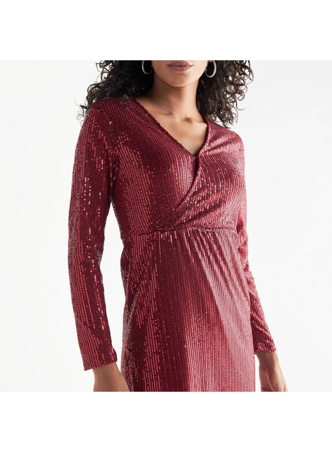 Splash FAV Sequin Wrap Dress  - Image 4