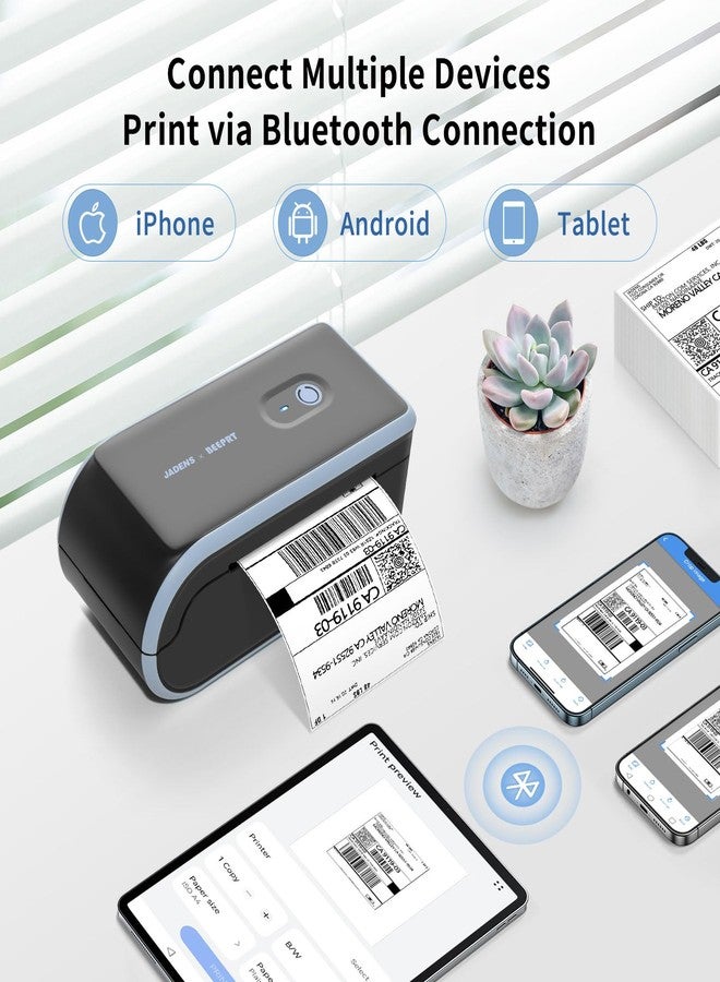 JADENS Bluetooth Thermal Label Printer, Wireless Label Printer for Shipping Packages, Compatible with iOS, Android, Windows, Mac, Chromebook, Widely Used for Etsy, Ebay, Shopify, USPS - Image 4