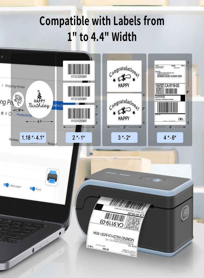 JADENS Bluetooth Thermal Label Printer, Wireless Label Printer for Shipping Packages, Compatible with iOS, Android, Windows, Mac, Chromebook, Widely Used for Etsy, Ebay, Shopify, USPS - Image 2