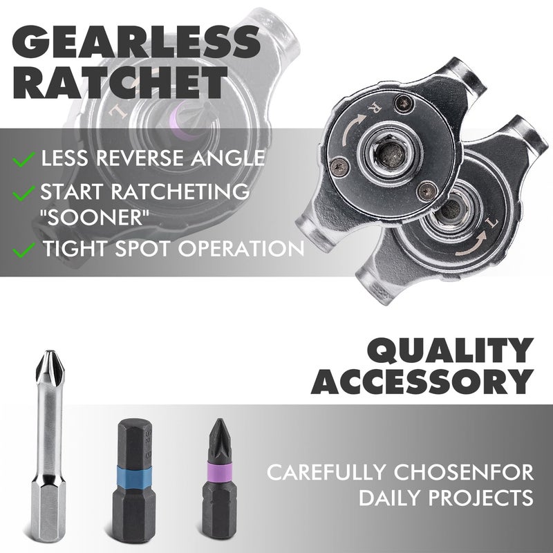 VMAN Ratchet Screwdriver Set, 40 in 1 magnetic Screwdriver sets, S2 Steel Bits, DIY Combination Flexible Shaft, Suitable for Furniture Assembly, Precision Electrical Appliance Repair, Bicycle Tools - Image 3