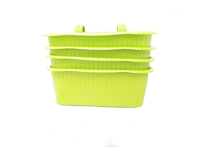 Clastik Virgin Plastic Hanging Planter, Multicolour (Green Pack 4) - Image 1