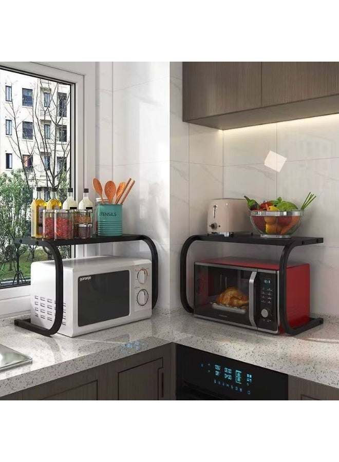 Two-Tier Stainless Steel Microwave Oven Organizer, A Sturdy And Multi-Functional Kitchen Rack For Storing Appliances, Cups, And Dishes. Space-Saving And Durable Design, Measuring 54 X 36 X 35 Cm. - Image 3