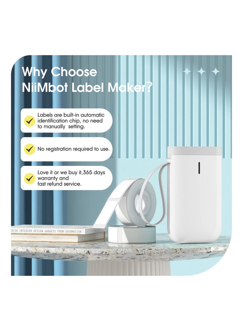 Arabest Mini Label Maker Machine, Portable Thermal Label Printer with 1 Rolls Thermal Paper Handheld Name Price Sticker Printer BT Wireless Connection for Home Office Kitchen Supermarket Store - Image 1