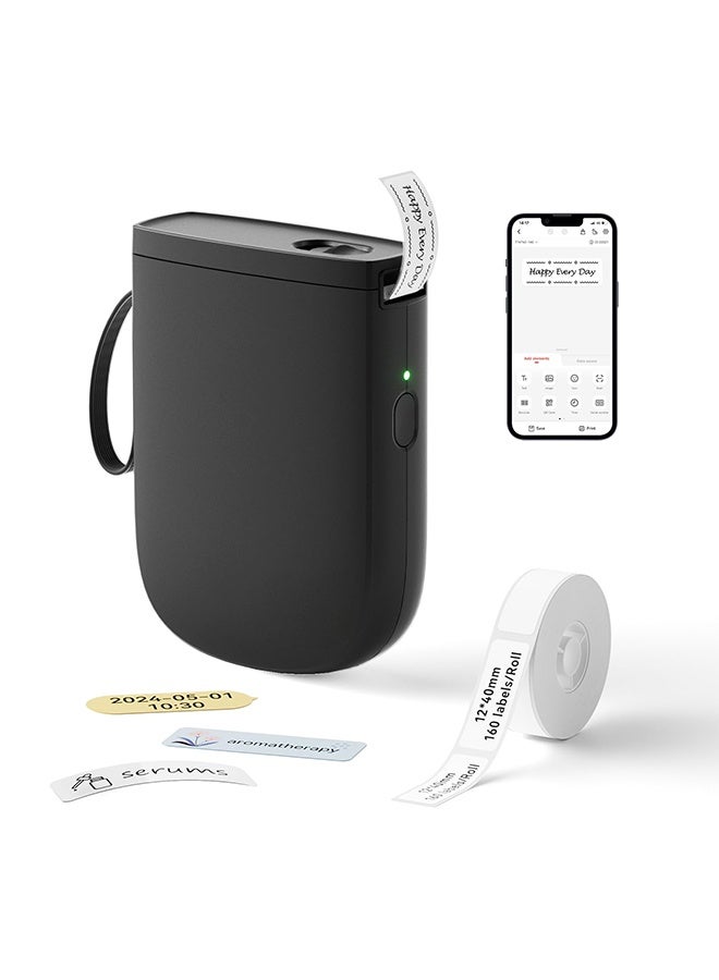 Arabest Mini Label Maker Machine, Portable Thermal Label Printer with 1 Rolls Thermal Paper Handheld Name Price Sticker Printer BT Wireless Connection for Home Office Kitchen Supermarket Store - Image 3