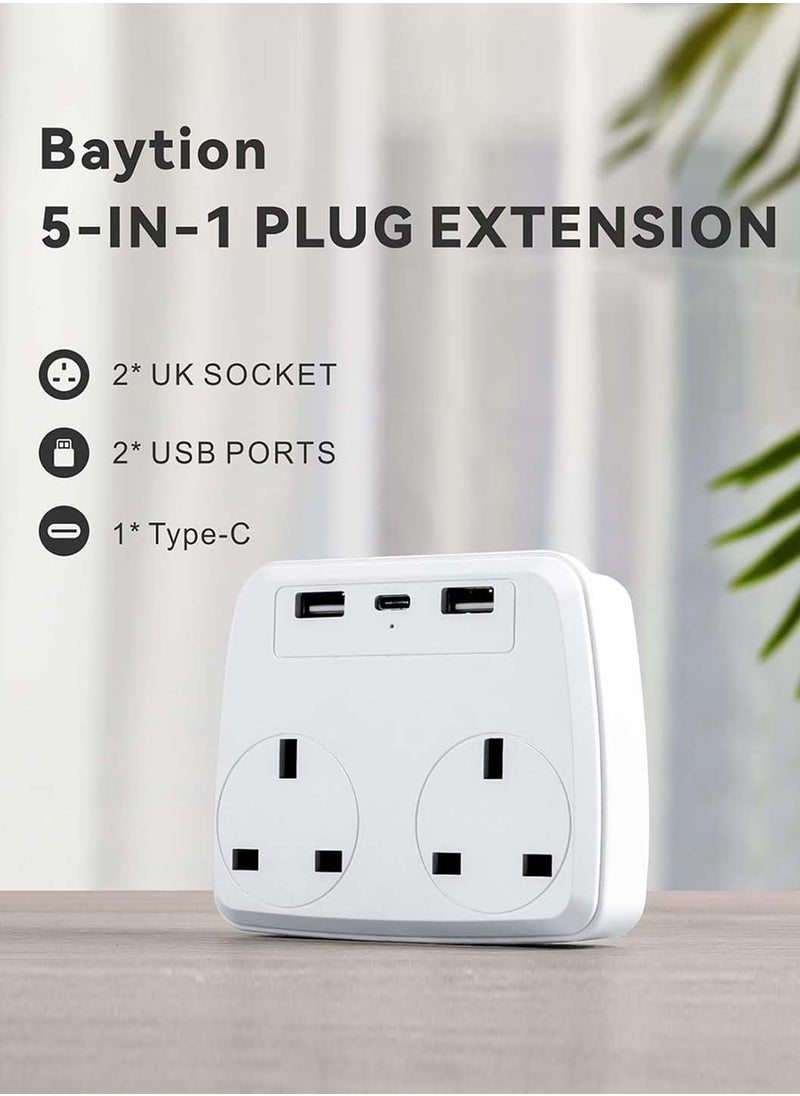 Multi-Plug Extended Power Adapter,Two-Way Wall Charger,Socket Charging Station
