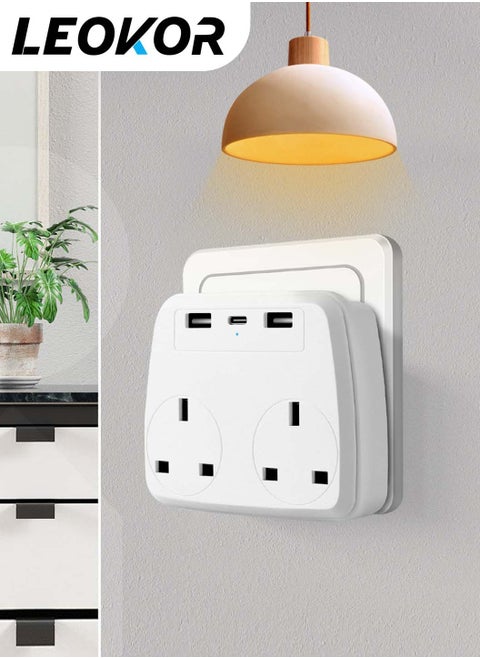 Multi-Plug Extended Power Adapter,Two-Way Wall Charger,Socket Charging Station