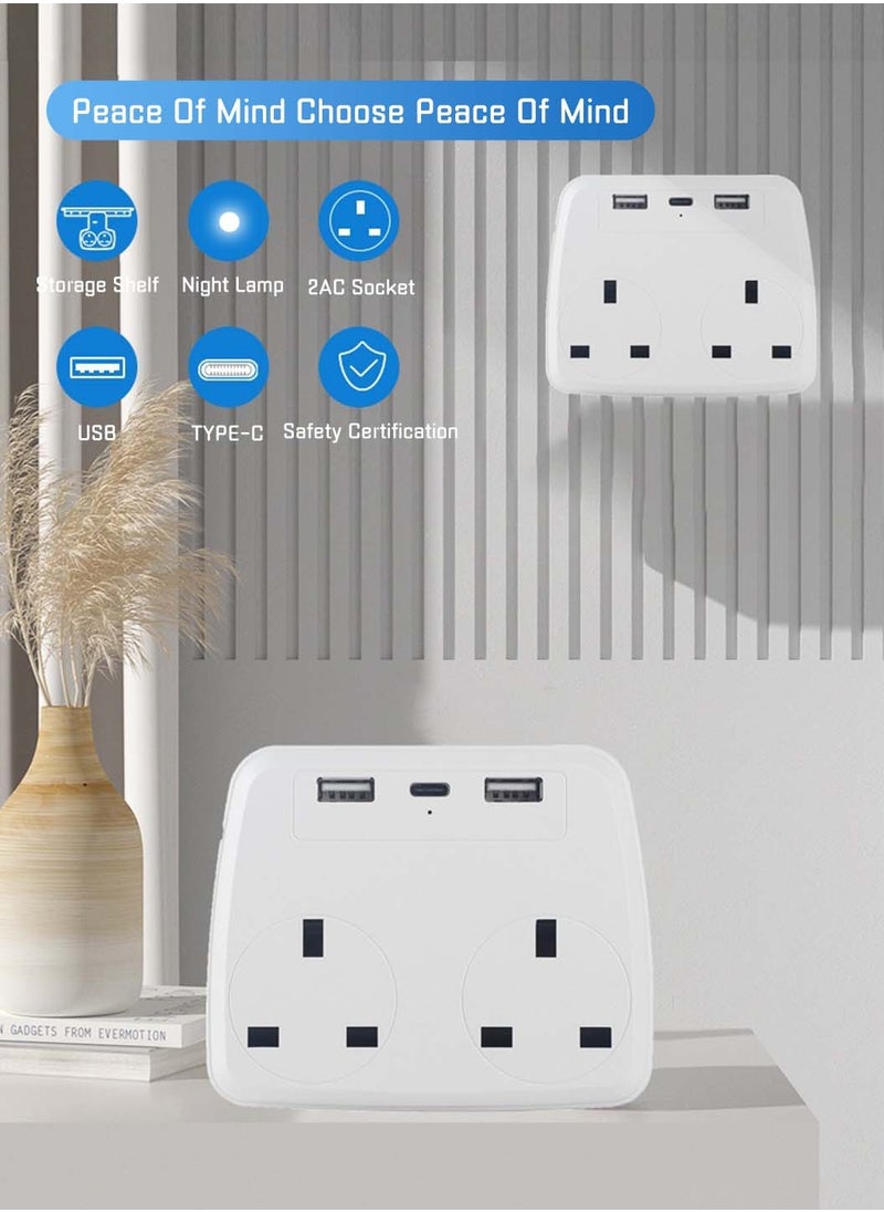 Multi-Plug Extended Power Adapter,Two-Way Wall Charger,Socket Charging Station