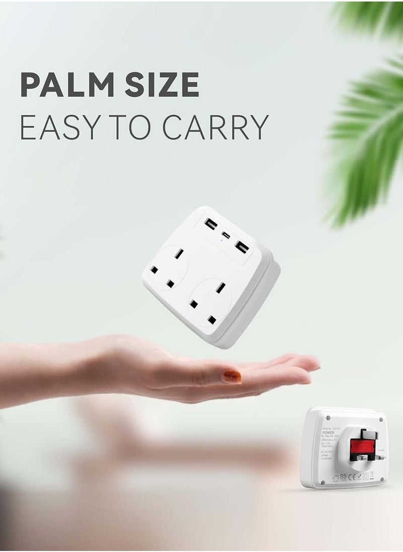 Multi-Plug Extended Power Adapter,Two-Way Wall Charger,Socket Charging Station