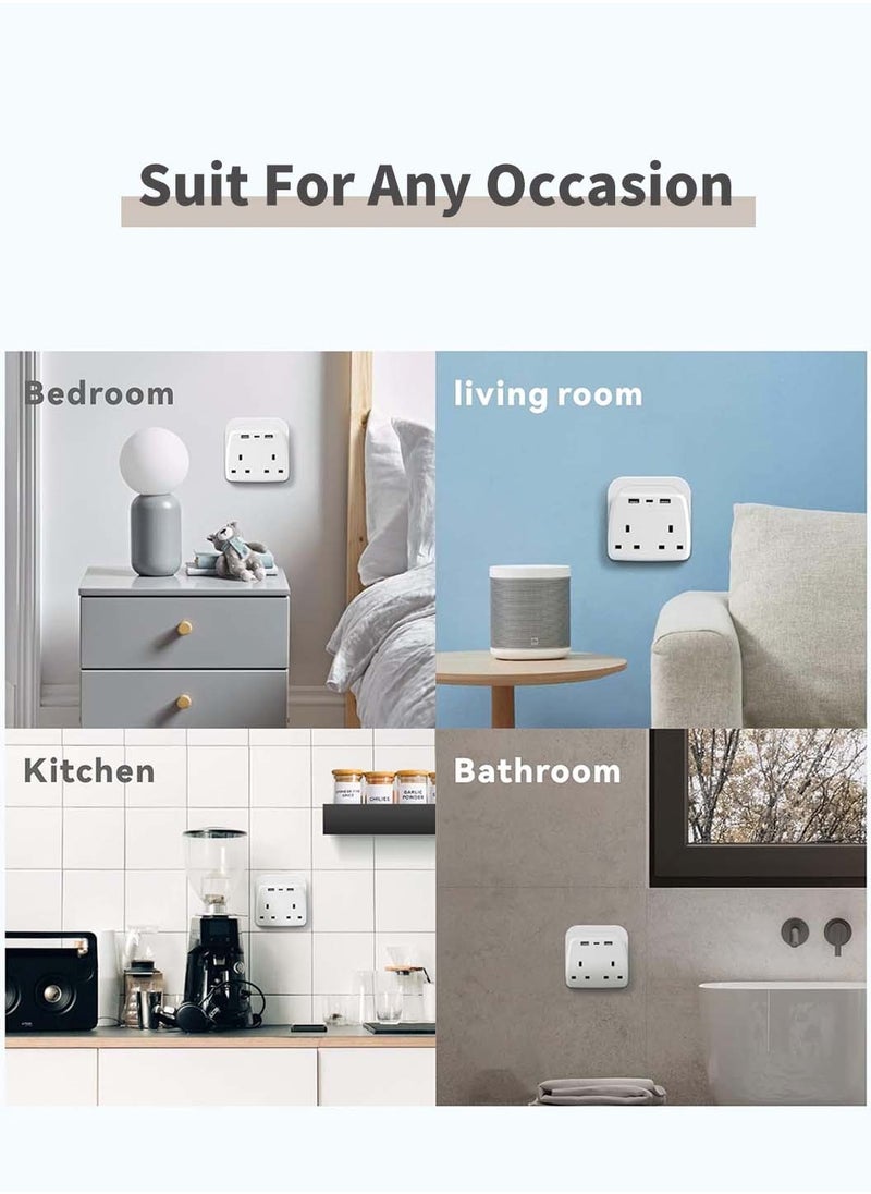 Multi-Plug Extended Power Adapter,Two-Way Wall Charger,Socket Charging Station