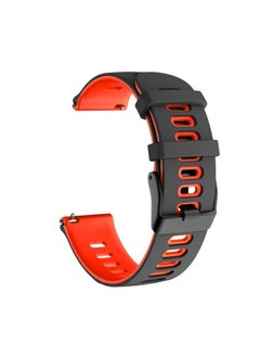Replacement Strap For Samsung Gear S3 Classic 22mm Mixed-Color Silicone Watch Band Black Red