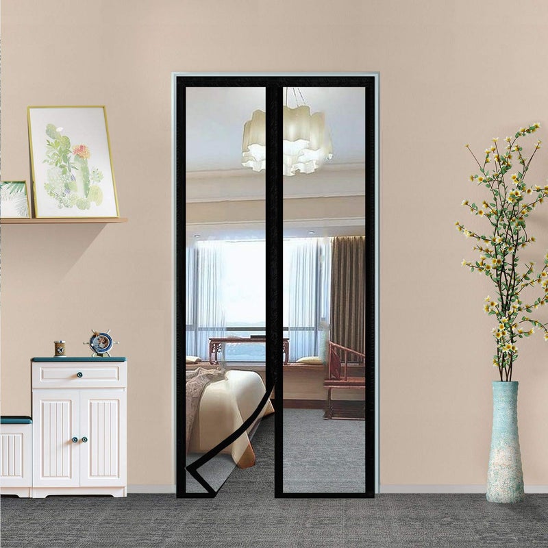Sanjianker Transparent Insulated CurtainMagnetic Thermal Cover Screen Door SelfClosing Privacy Screen Hands Free for Patio Kitchen Bedroom Air Conditioner Room Fits Up to 36 x 82 