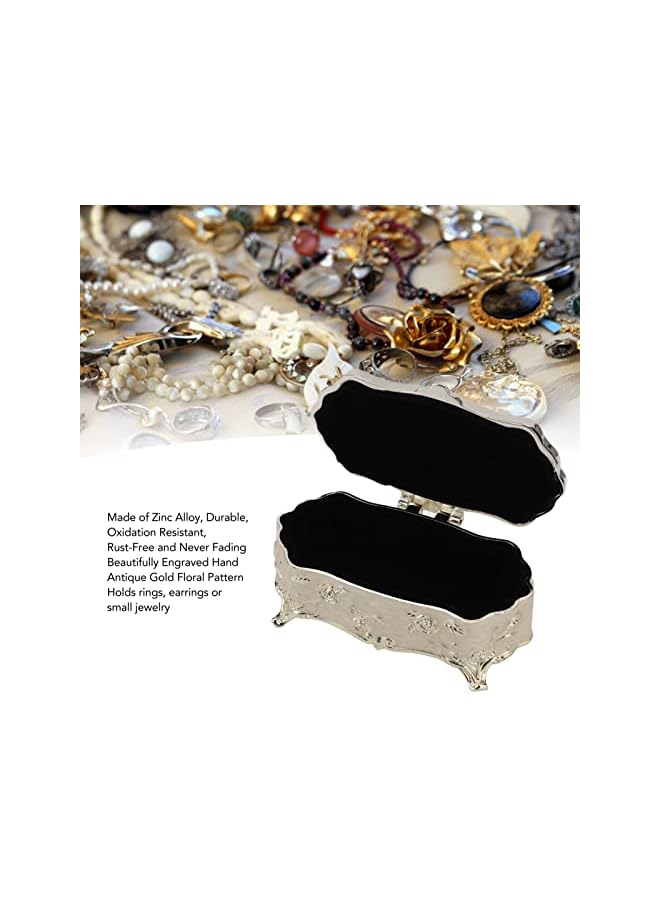 The Bros Vintage Jewelry Box Organizer Metal Trinket Jewelry Decorative Box for Rings Earrings Necklace Retro Style Small for Wedding  - Image 5