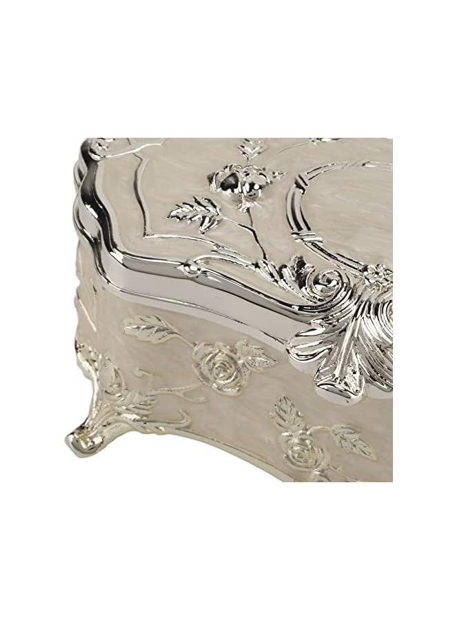 The Bros Vintage Jewelry Box Organizer Metal Trinket Jewelry Decorative Box for Rings Earrings Necklace Retro Style Small for Wedding  - Image 2