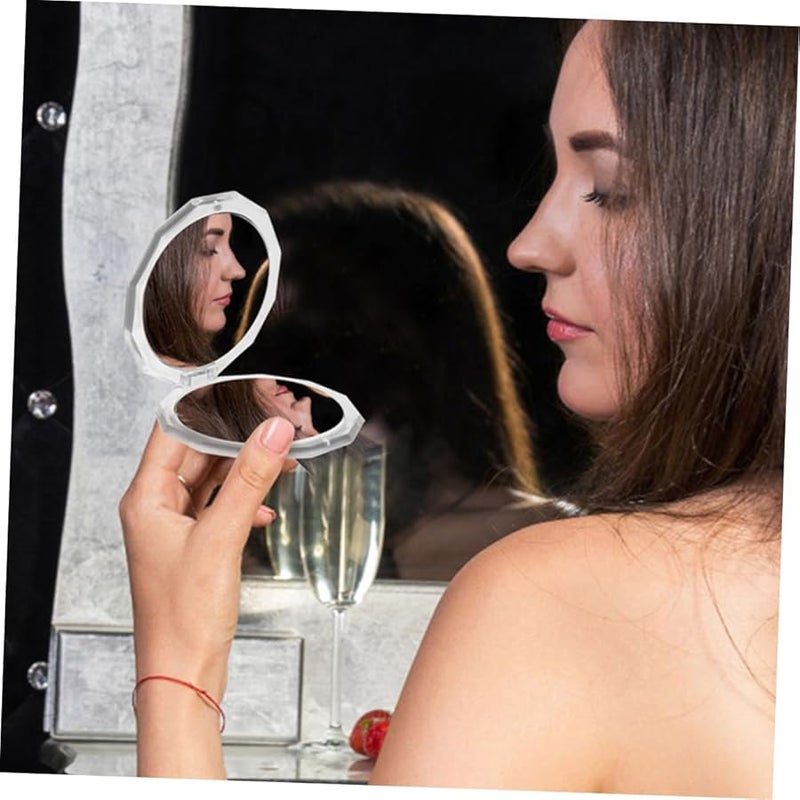 Portable Folding Makeup Mirror Compact Dual Sided Travel Mirror with Magnification Lightweight Design - Image 2