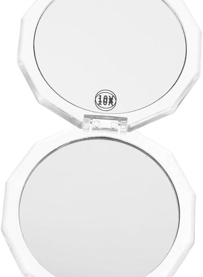 Portable Folding Makeup Mirror Compact Dual Sided Travel Mirror with Magnification Lightweight Design - Image 1