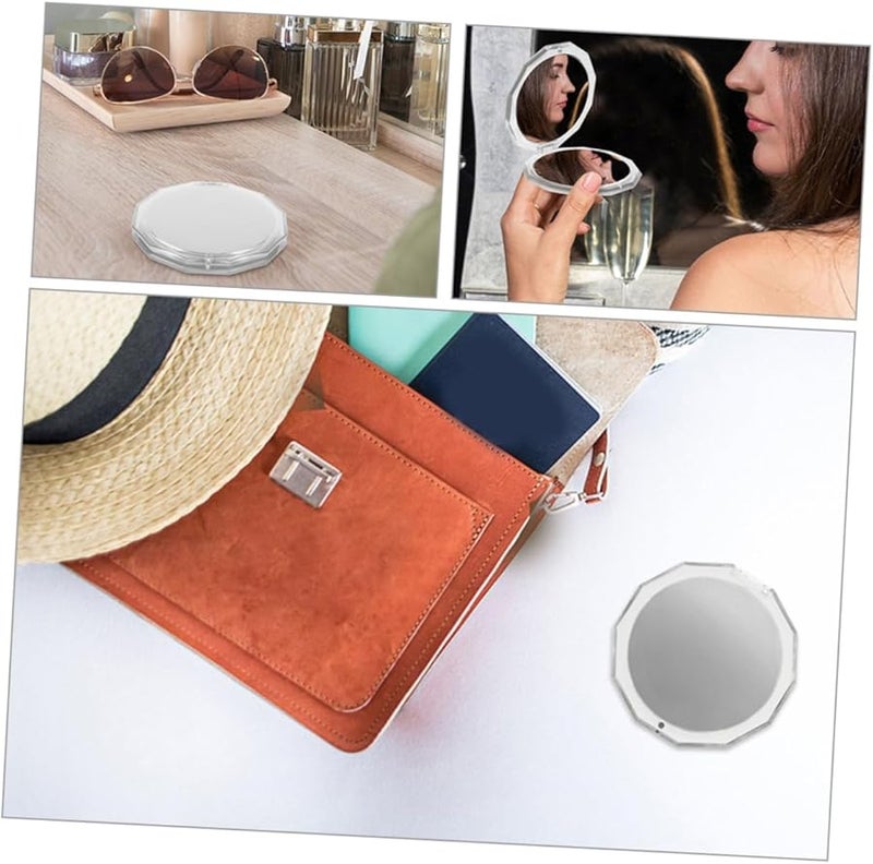 Portable Folding Makeup Mirror Compact Dual Sided Travel Mirror with Magnification Lightweight Design - Image 4