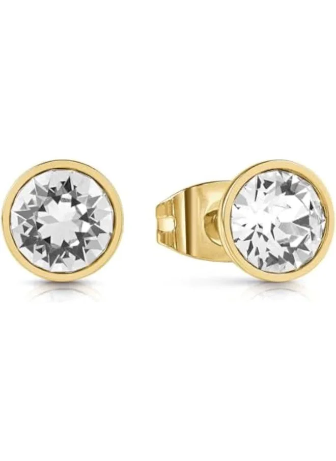 جس Solitaire Clear Stud Earrings