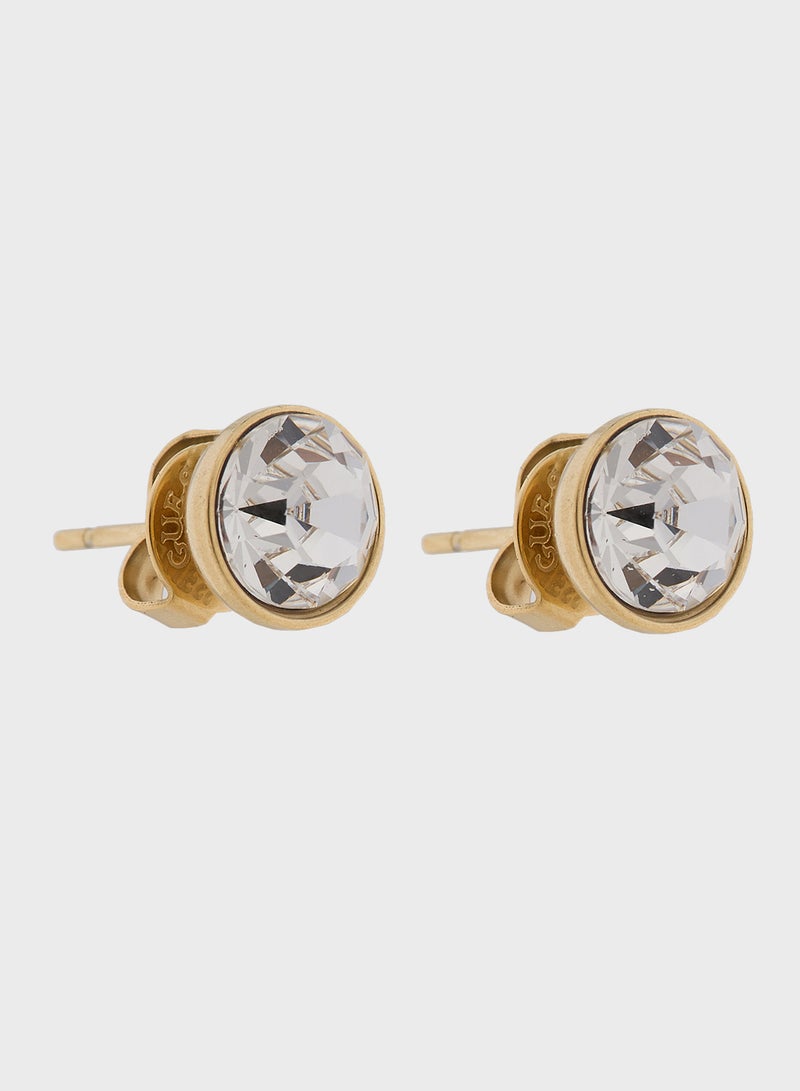 GUESS Solitaire Clear Stud Earrings - Image 1