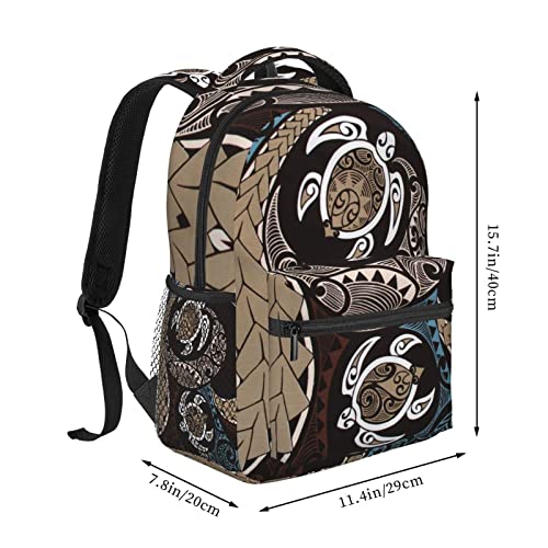 DZUAIKIT Hawaiian Honu Polynesian Sea Turtle Casual Travel Backpack Lightweight Computer Bag Hiking College Laptop Bag for Aldult - Image 3