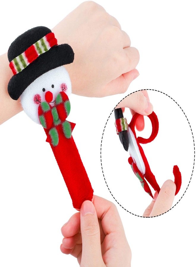 Elcoho 24 Pieces Christmas Slap Bracelets Xmas Slap Bands Party Toys Gifts with Santa Claus Snowman Reindeer Bear Styles for Classroom Exchange Gifts or Christmas Party Favors - Image 2