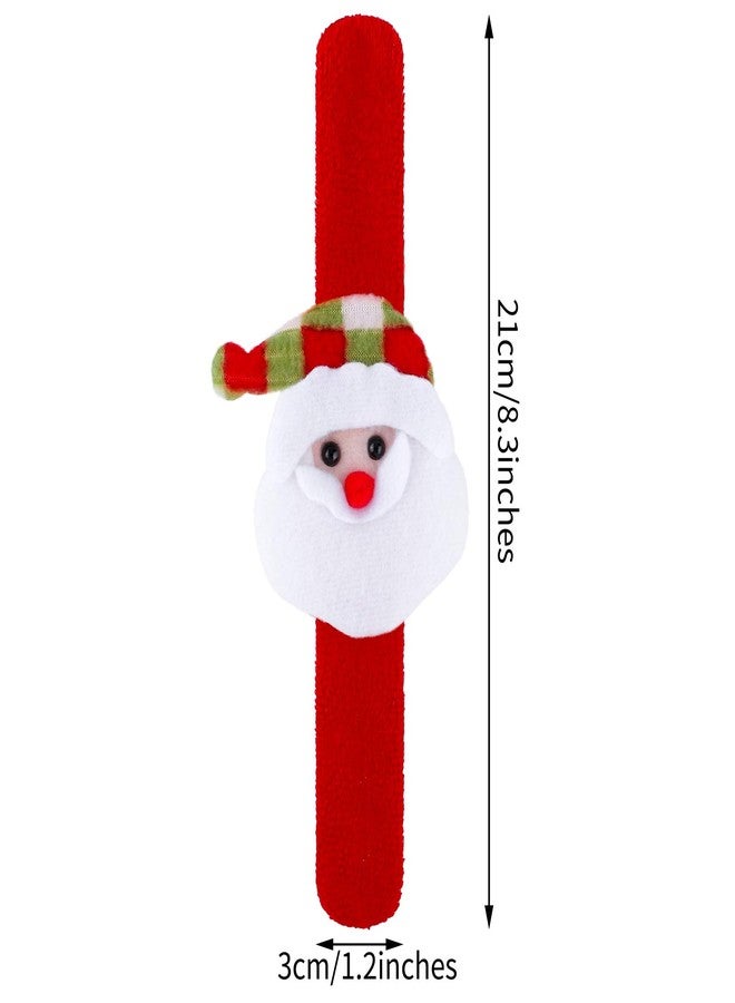 Elcoho 24 Pieces Christmas Slap Bracelets Xmas Slap Bands Party Toys Gifts with Santa Claus Snowman Reindeer Bear Styles for Classroom Exchange Gifts or Christmas Party Favors - Image 3