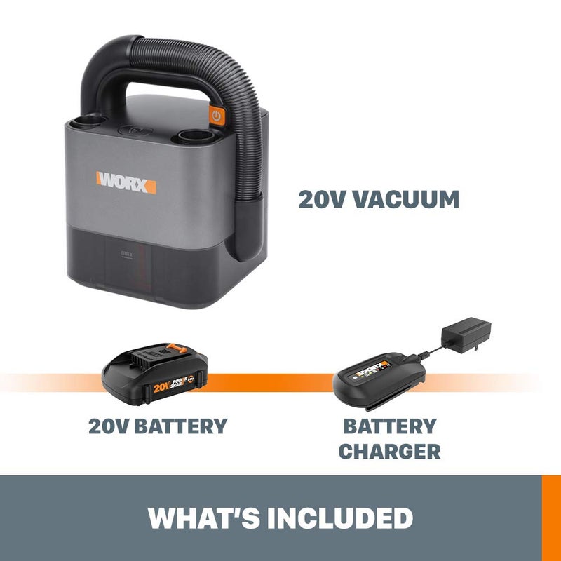 WORX WX030L 20V Power Share Cordless Cube Vac Compact Vacuum, Black - Image 4