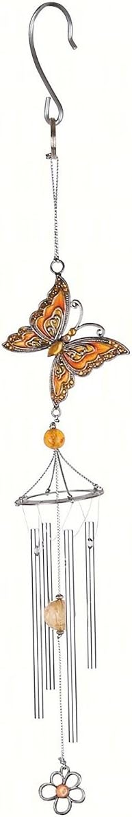 Carson Home Accents CHA63158 Pewterworks Butterfly Crystal Wind Chime