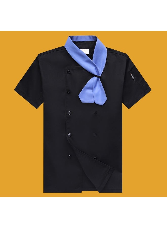 NIBEMINENT Unisex Kitchen Chef Jackets Restaurant Waiter Uniform Shirt Bakery Double Breasted Work Clothes  Send Bow Tie  - Image 1