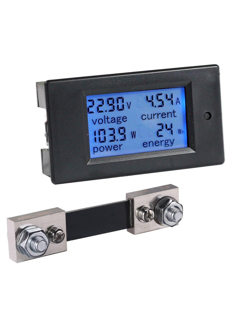 bayite bayite DC 6.5-100V 0-100A LCD Display Digital Current Voltage Power Energy Meter Multimeter Ammeter Voltmeter with 100A Current Shunt  - Image 1