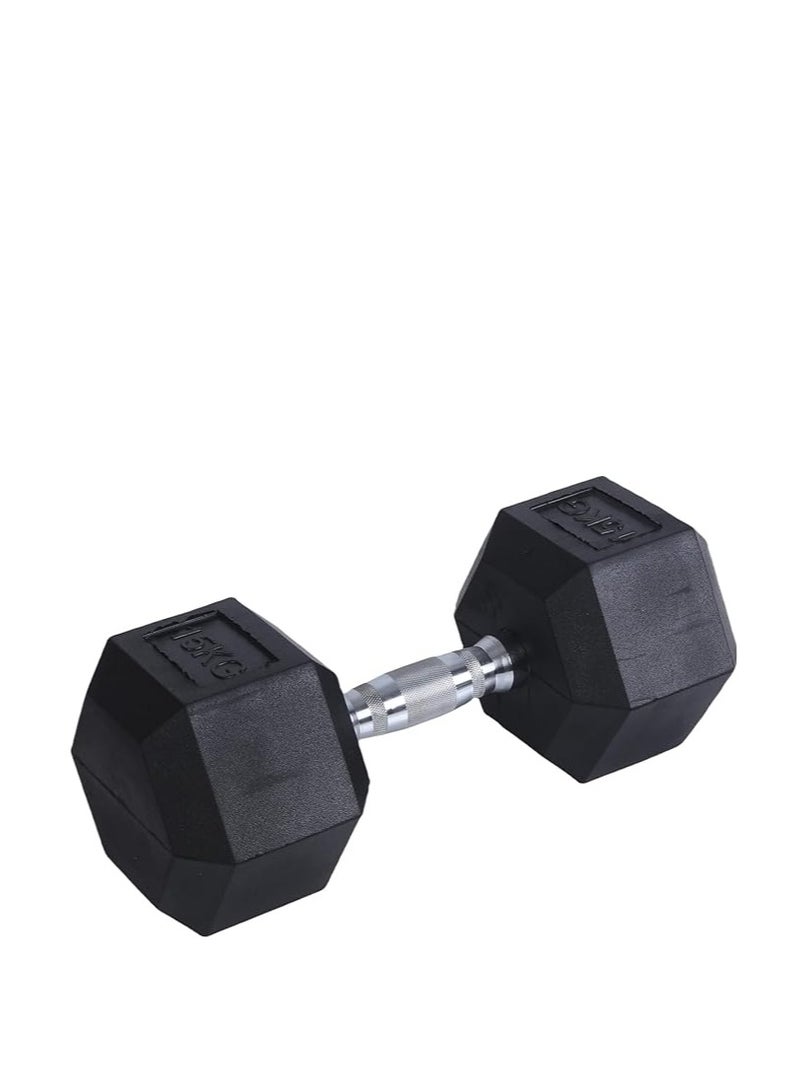 بلا نهاية دامبل ثابت 15 كجم (33 رطل) من إندلس – وزن حديدي مغلف بالمطاط لتدريب القوة واللياقة وكمال الأجسام – قبضة آمنة وتصميم مضاد للتدحرج – للرجال والنساء في الجيم أو المنزل - Image 4